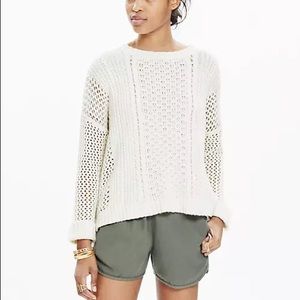 Madewell White Plaza Pullover Sweater
